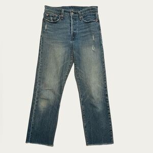 Levi’s High Rise Distressed Straight-Leg Jeans